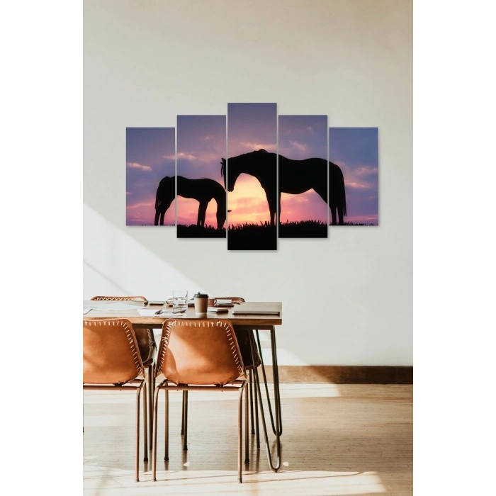 Atlar 5 Parçalı Mdf Tablo 60 x 100