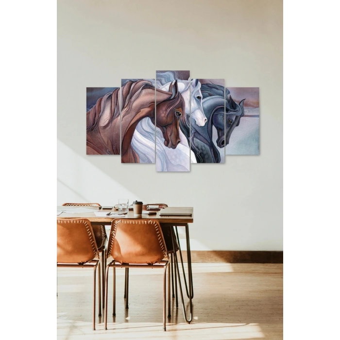 Atlar 5 Parçalı Mdf Tablo 60 x 100