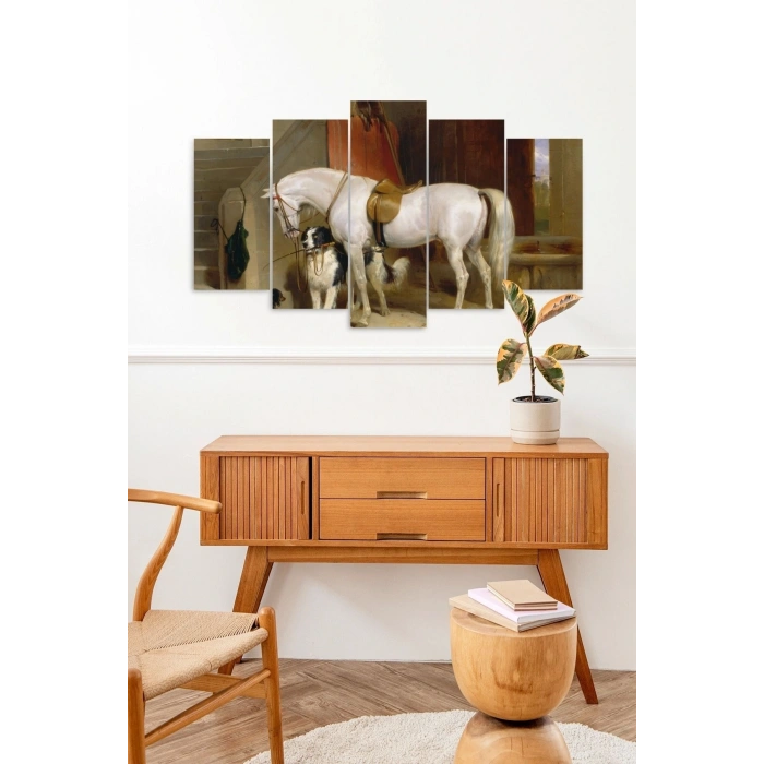Atlar ve Masumiyet 5 Parçalı Mdf Tablo 60 x 100