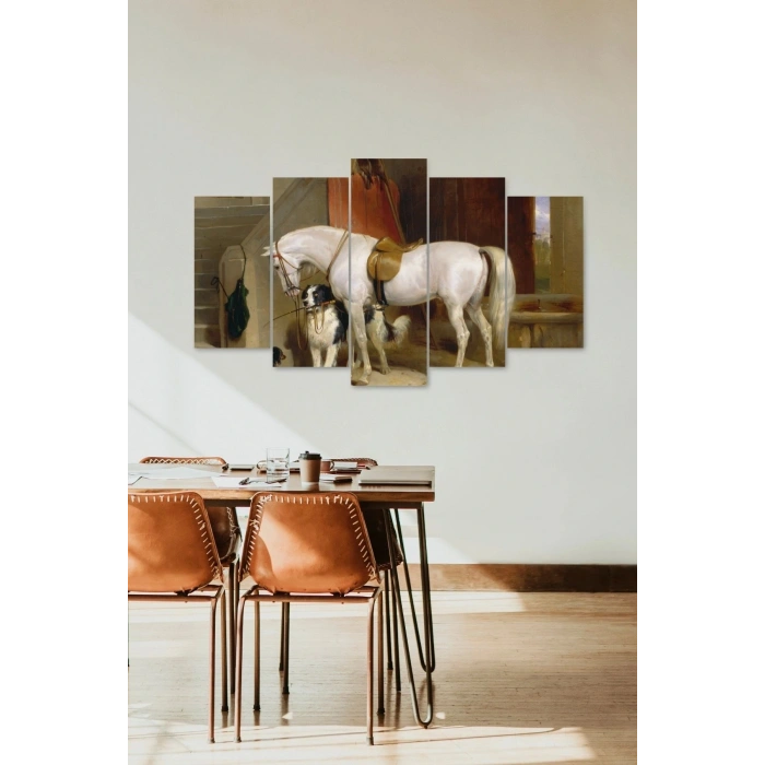 Atlar ve Masumiyet 5 Parçalı Mdf Tablo 60 x 100