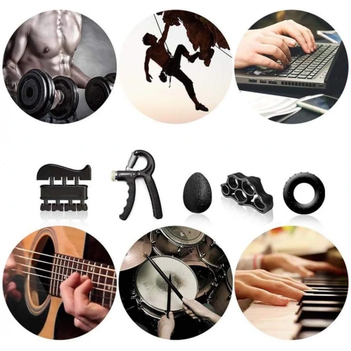 Ayarlanabilir Dirençli El Egzersiz Yayı Seti 5-60KG Kaymaz Tutamak ve Sayaçlı (5365)