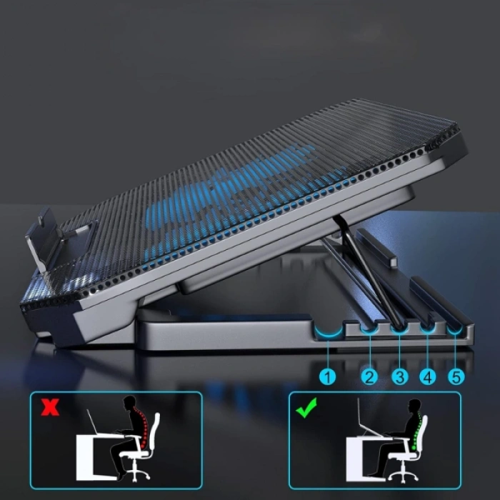 Ayarlanabilir Yükseklik Kademeli Laptop Soğutucu Fan