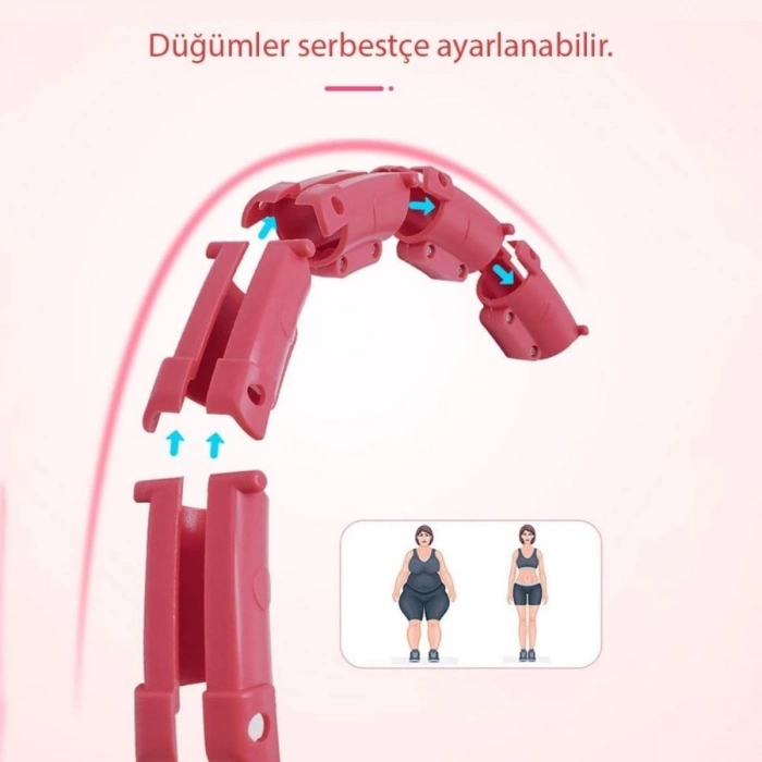 Ayarlanabilir Zayıflatıcı Hulahop Bel ve Karın Bölgesi İçin İnceltici Fitness Aleti Spor Çemberi (5365)