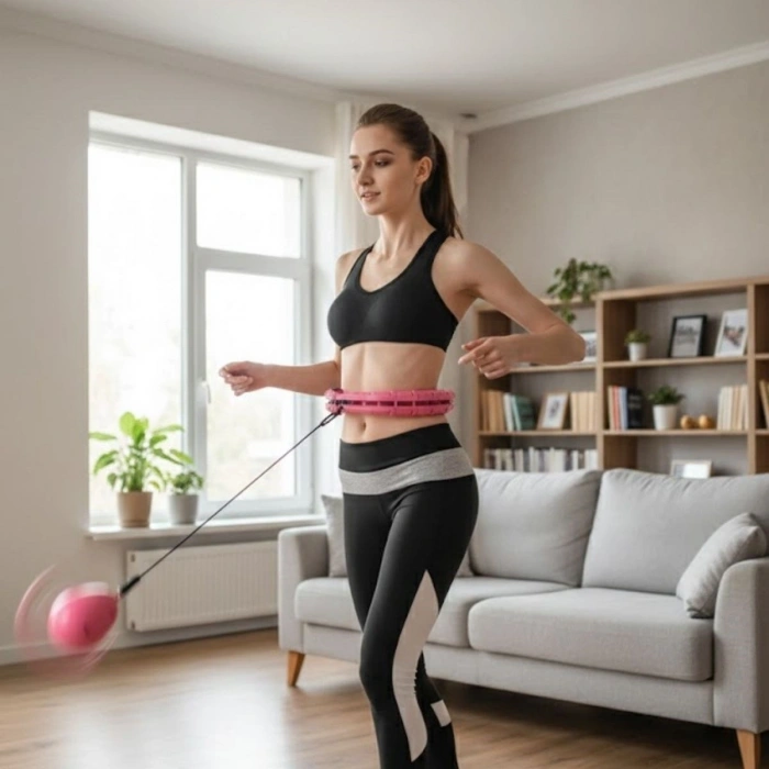 Ayarlanabilir Zayıflatıcı Hulahop Bel ve Karın Bölgesi İçin İnceltici Fitness Aleti Spor Çemberi (5365)