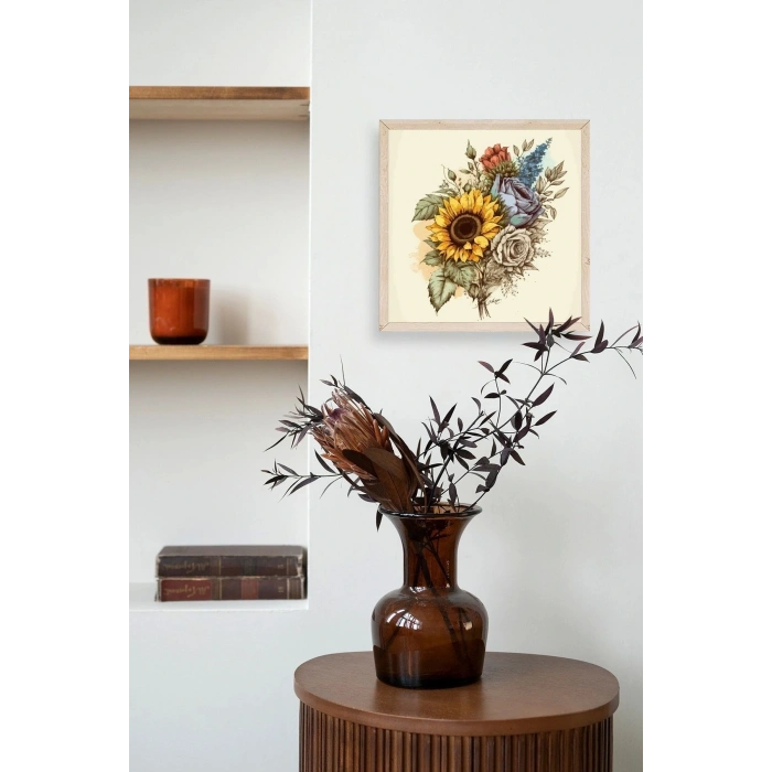 Ayçiçeği Ahşap Çerçeveli Tablo 23 x 23
