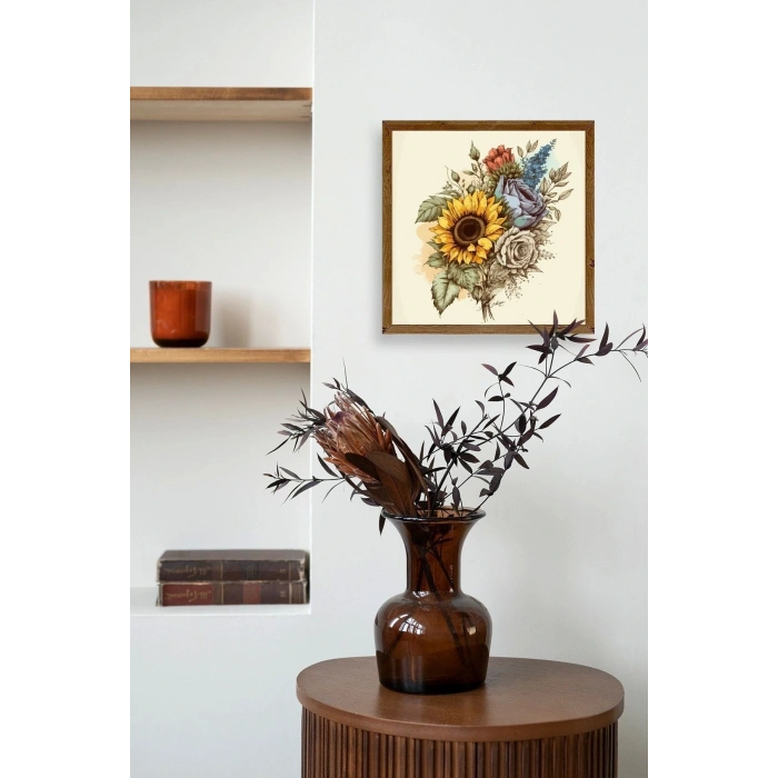 Ayçiçeği Ahşap Çerçeveli Tablo 23 x 23