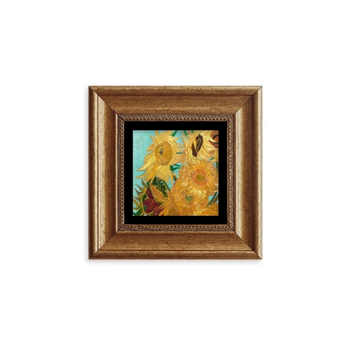 Ayçiçeği Çerçeveli Taş Tablo 20 cm