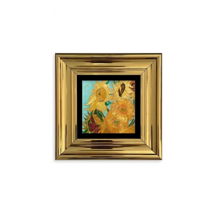 Ayçiçeği Çerçeveli Taş Tablo 20 cm