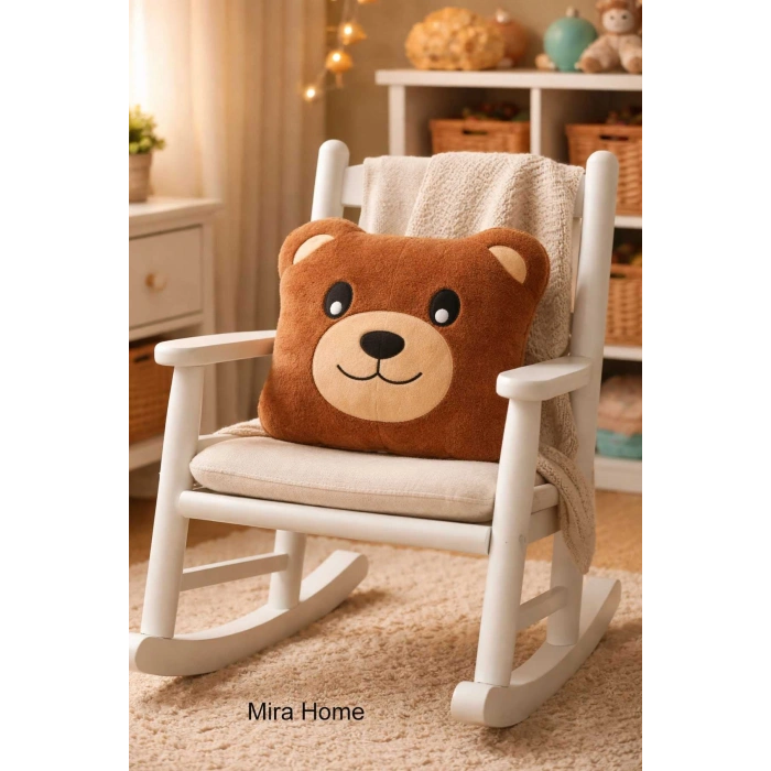 Ayıcık Figürlü Dekoratif Çocuk Odası Yastığı - 25x30 cm