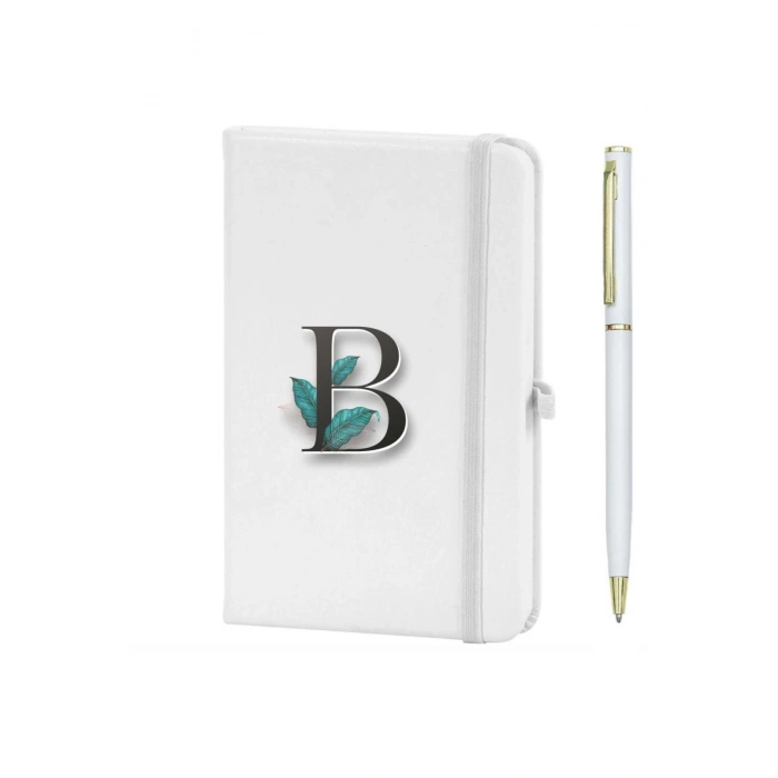 B Harfi Çiçek Baskılı Defter