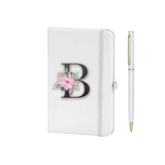 B Harfi Çiçek Desen Baskılı Defter