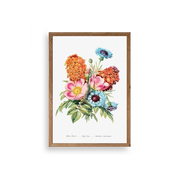 Bahar Çiçekleri Ahşap Çerçeveli Tablo 30 x 42