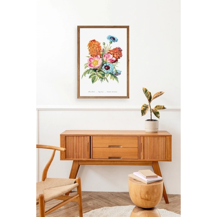 Bahar Çiçekleri Ahşap Çerçeveli Tablo 30 x 42