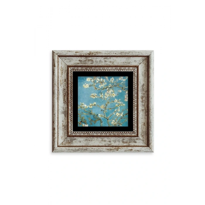 Bahar Çiçekleri Çerçeveli Taş Tablo 20 cm