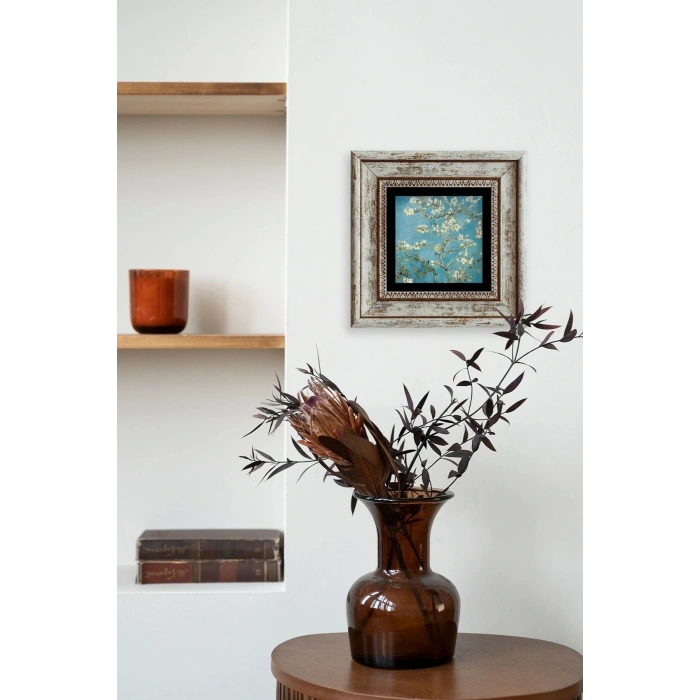 Bahar Çiçekleri Çerçeveli Taş Tablo 20 cm