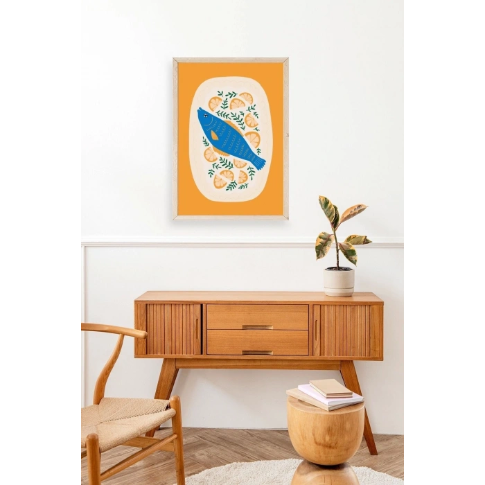 Balık Ahşap Çerçeveli Tablo 17 x 23
