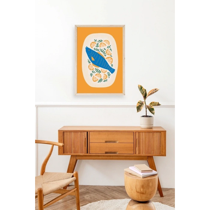 Balık Ahşap Çerçeveli Tablo 30 x 42