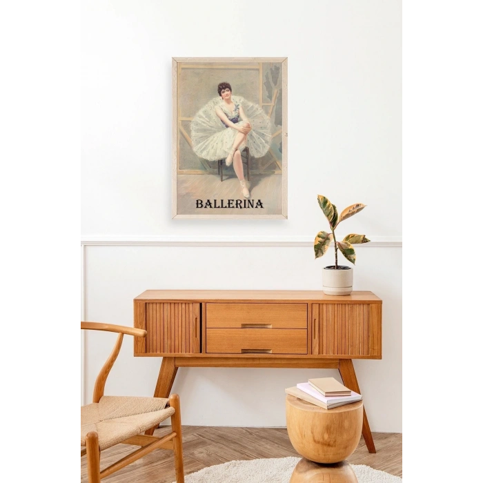 Ballerina Ahşap Çerçeveli Tablo 30 x 42