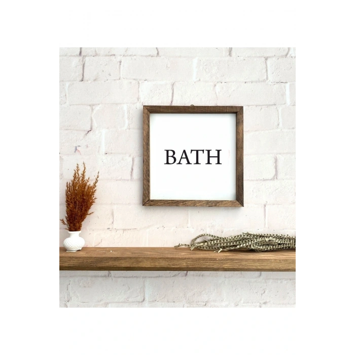 Banyo Bath Levha Ahşap Çerçeve 23 x 23