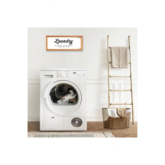 Banyo Beyaz Zemin Laundry-self Service Ahşap Çerçeve 50 x 110