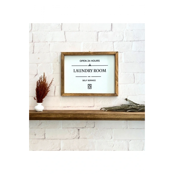 Banyo Laundry Room Ahşap Çerçeve - Beyaz Zemin 10 x 10