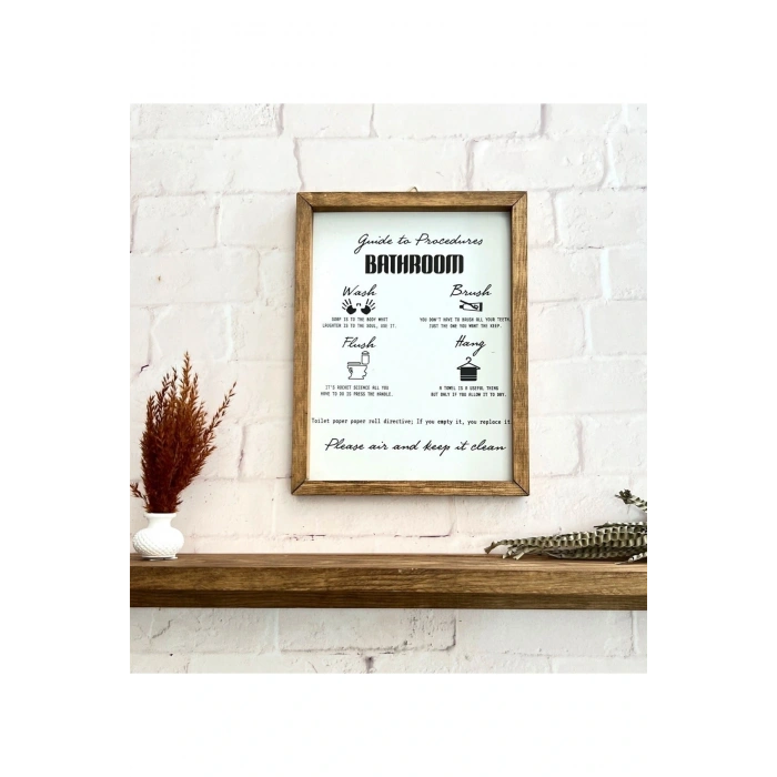 Banyo Prosedürü Bathroom Guide To Procedures Ahşap Çerçeve 23 x 30