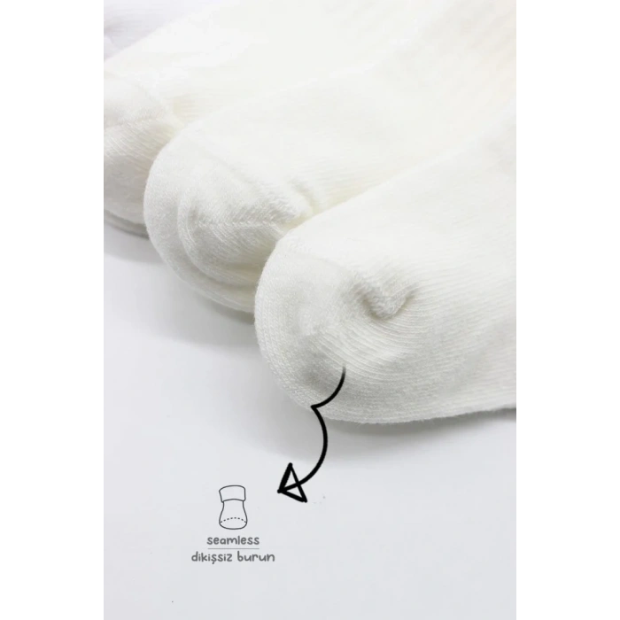 Basic Soket Çorap 6lı Set Ekru Renkli Konfor