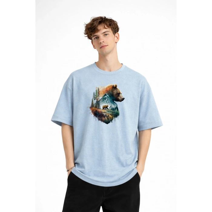 Bear2 - Oversize Tişört Bebek Mavisi
