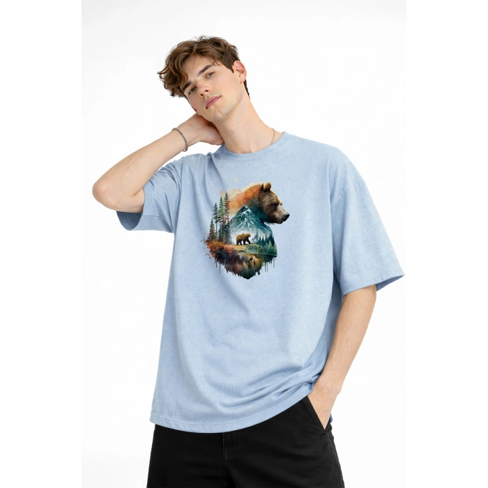 Bear2 - Oversize Tişört Bebek Mavisi