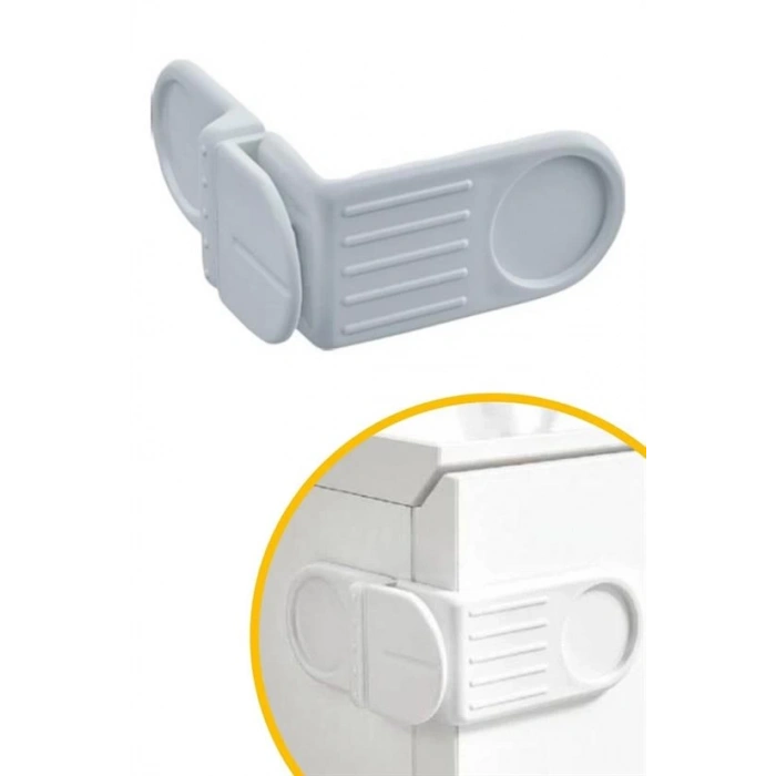 Bebek Çocuk Güvenlik Çekmece ve Dolap İçin Kendiliğinde Yapışkanlı Vidasız Köşe Kapak Kilidi (5365)