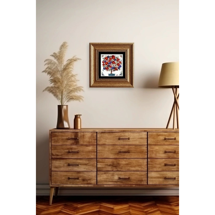 Bereket Ağacı Çerçeveli Taş Tablo 20 cm