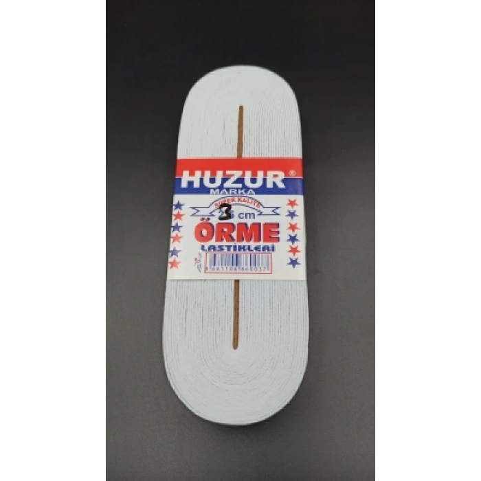 BEYAZ - 3CM PAÇA LASTİK YASSI GENİŞ 10MT. (5365)