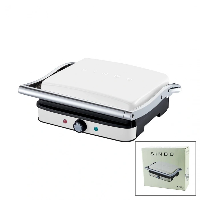 BEYAZ IZGARA VE TOST MAKİNESİ AYARLANABİLİR ISI 180 DERECE AÇILABİLİR ÜST GÖVDE SSM-2571 (5365)