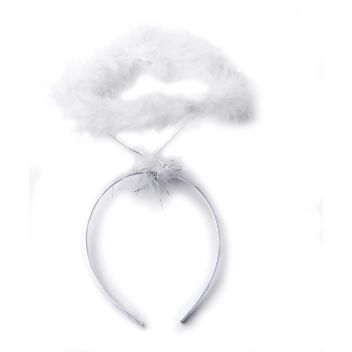 Beyaz Otrişli Tüylü Esnek Yapı Melek Haresi Melek Tacı (5365)