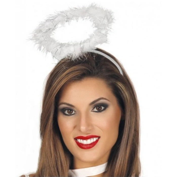 Beyaz Otrişli Tüylü Esnek Yapı Melek Haresi Melek Tacı (5365)