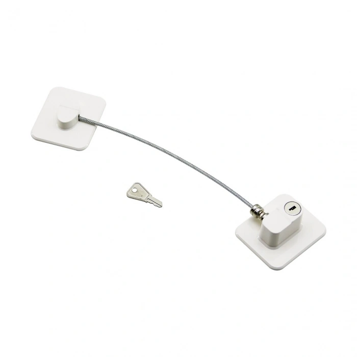 BEYAZ PLAKA   HALATLI  EMNİYET KİLİT  5X6CM YAPIŞKANLI MONTAJ=2PCS PLAKA   HALAT=18.8CM (5365)