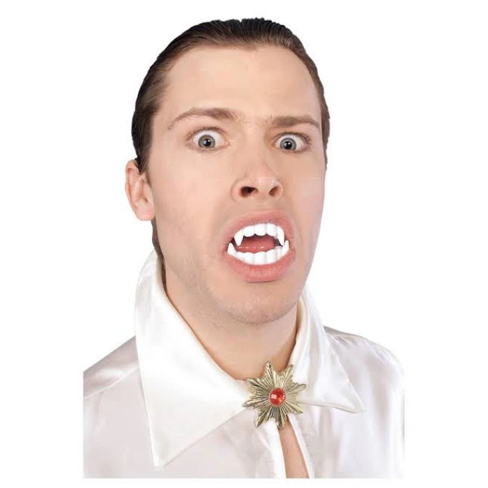 Beyaz Renk Çift Damak Takma Vampir Dişi (5365)