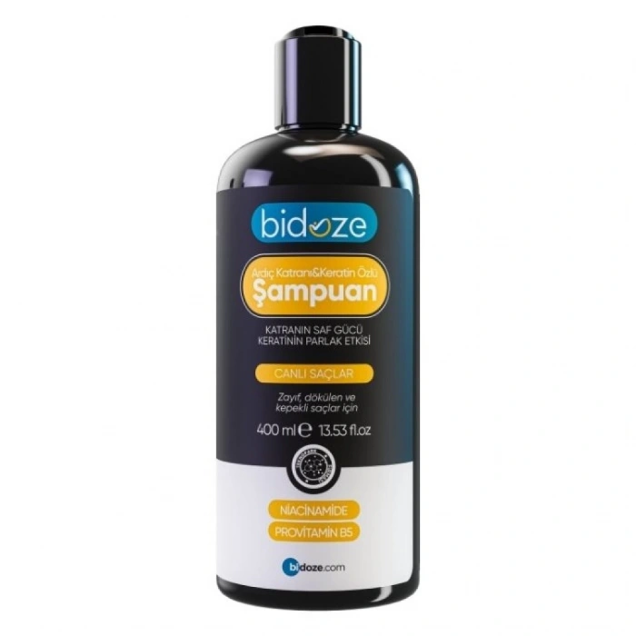 Bidoze Ardıç Katranı & Keratin Şampuanı 400 Ml | Kepek, Kaşıntı ve Dökülme Karşıtı