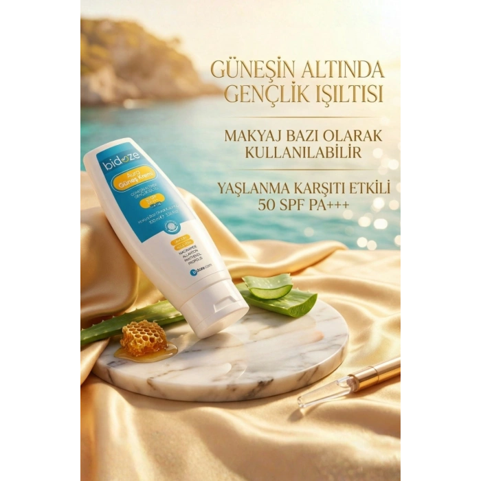 Bidoze Aura Yatıştırıcı & Anti Aging Etkili Güneş Kremi 100 ML | Leke Karşıtı ve Onarıcı Bakım