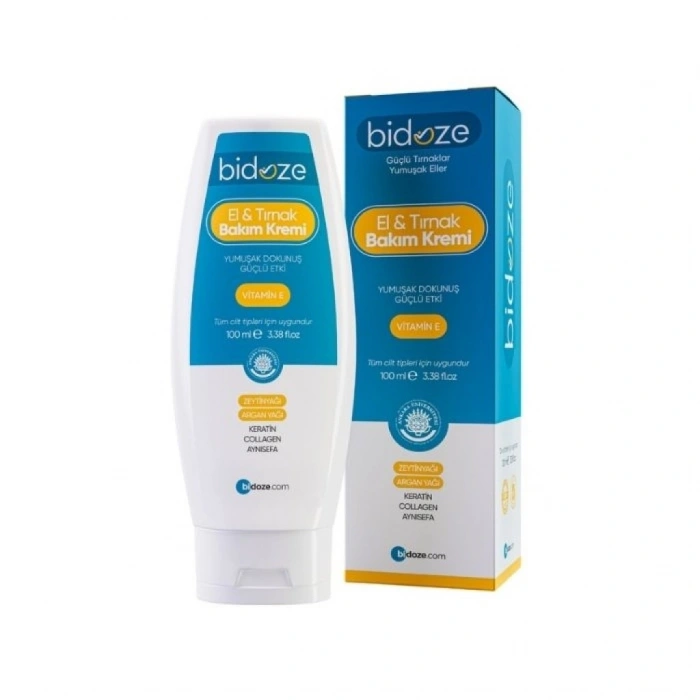 Bidoze El Ve Tırnak Bakım Kremi 100 Ml | Keratin ve Vitamin E Destekli Yoğun Onarıcı Bakım