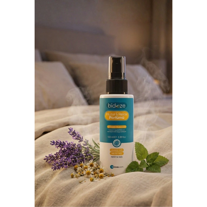 Bidoze Huzur & Relax Parfümü 100 Ml. | Sakinleştirici Uyku ve Yastık Spreyi