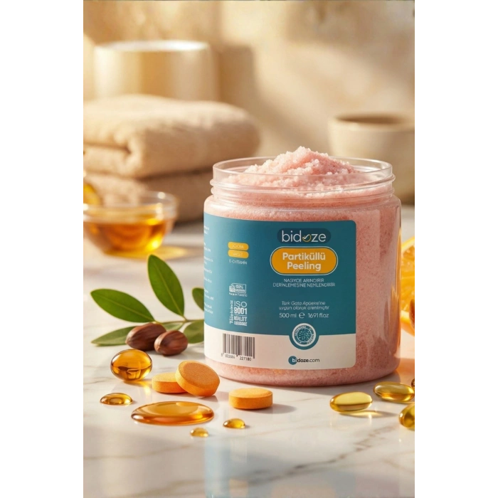 Bidoze Partiküllü Vücut Peelingi 500 Ml | Kolajen ve E Vitamini Destekli Arındırıcı Scrub