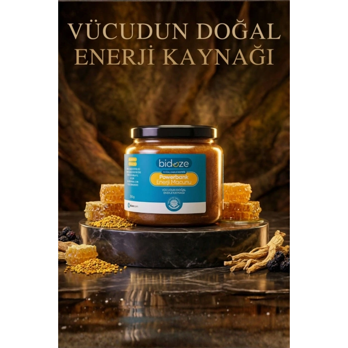 Bidoze Powerbank Enerji Macunu 220 Gr. | Arı Ekmeği, Ginseng & Arı Sütü İçerikli Doğal Enerji Macunu