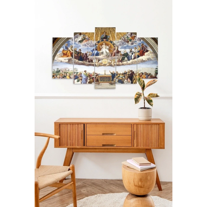 Bilgelik Manzarası Yunan 5 Parçalı Mdf Tablo 60 x 100