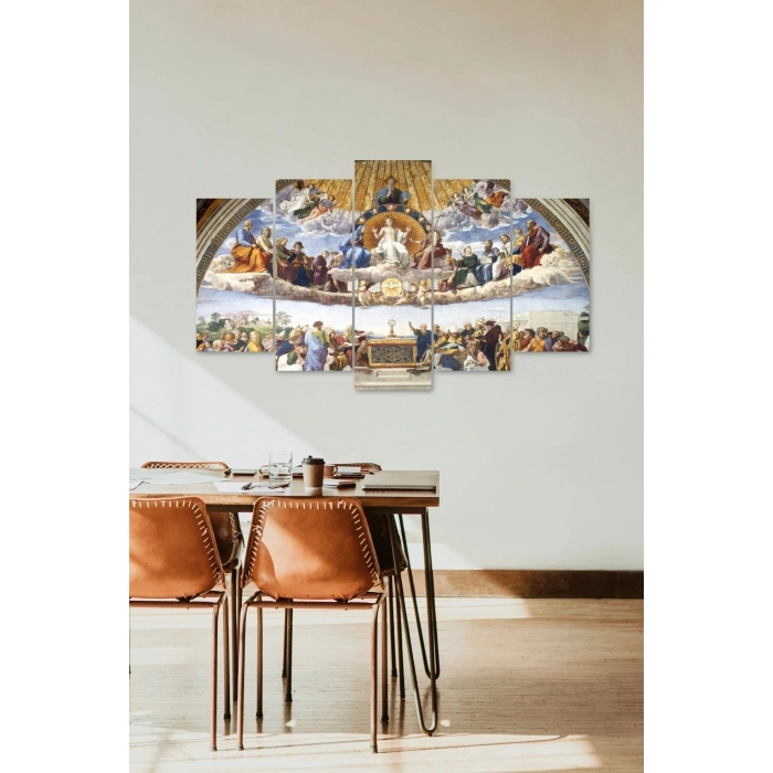 Bilgelik Manzarası Yunan 5 Parçalı Mdf Tablo 60 x 100