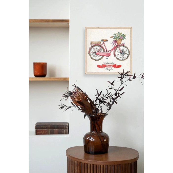 Bisiklet Ahşap Çerçeveli Tablo 50 x 50