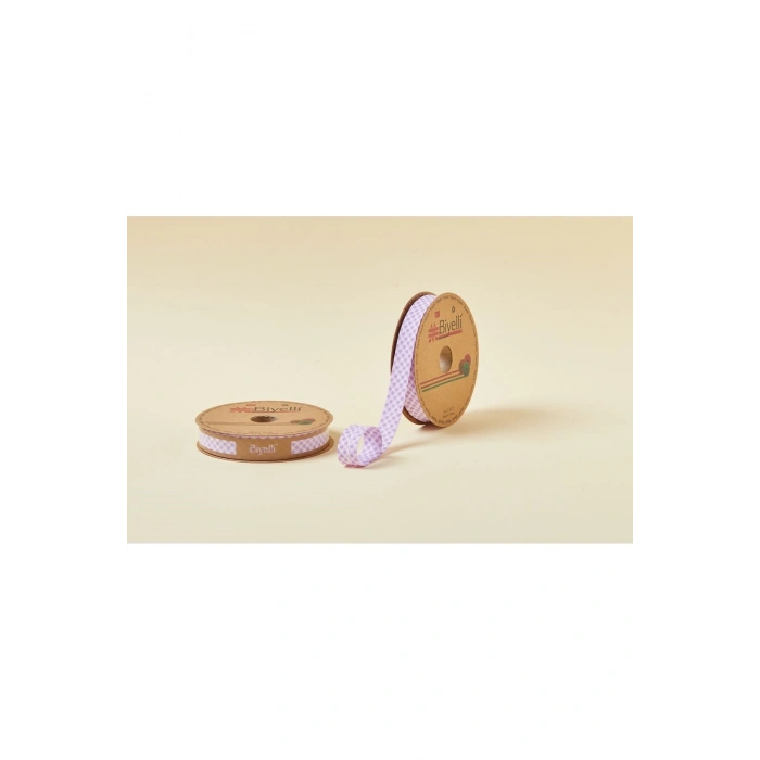 Biye Ekoseli Katlı E07 Lila 2 Cm 25 Metre %65 Koton %35 Polyester