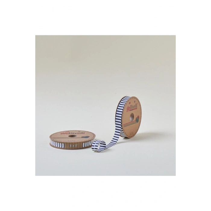 Biye Kalın Çizgili Katlı F10 İndigo 2 Cm 25 Metre %65 Koton %35 Polyester