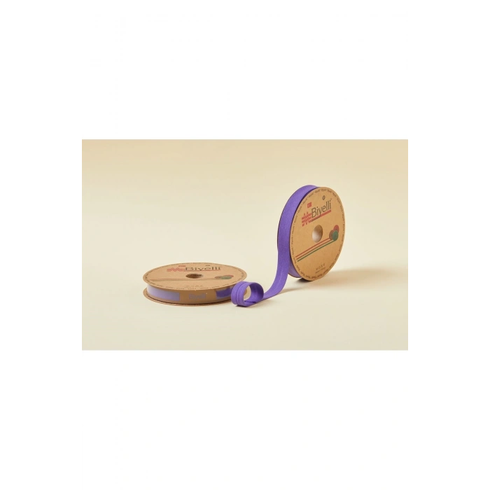 Biye Koton Katlı D22 Mor 2 Cm 25 Metre %65 Koton %35 Polyester