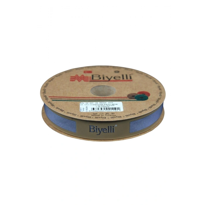 Biye Koton Katlı D23 Koyu Gri 2 Cm 25 Metre %65 Koton %35 Polyester